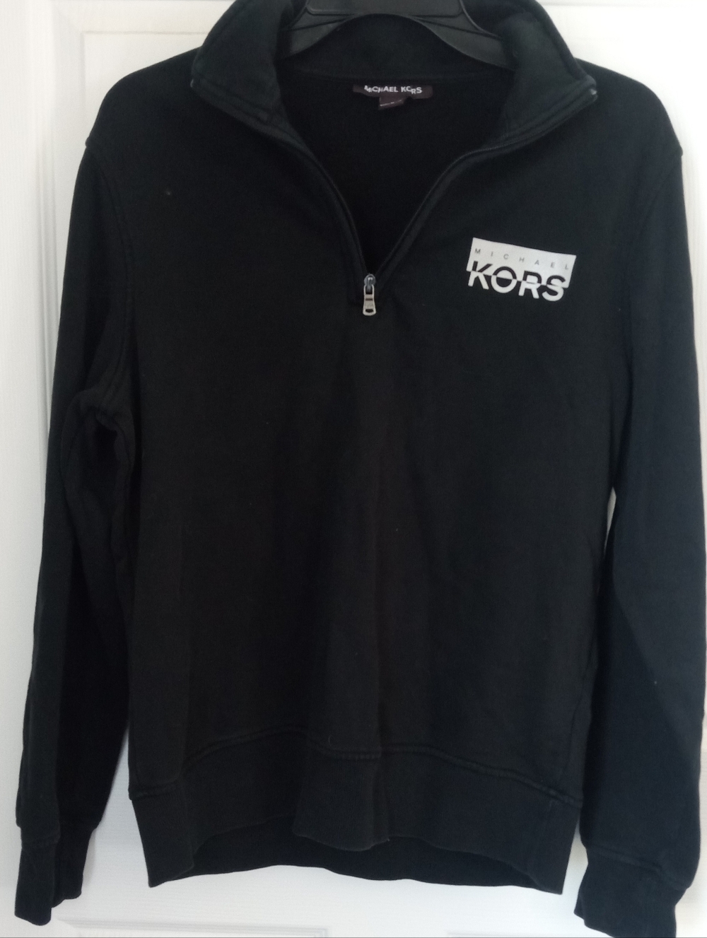 Michael Kors Black Zip-Up Men's Sweater with Logo